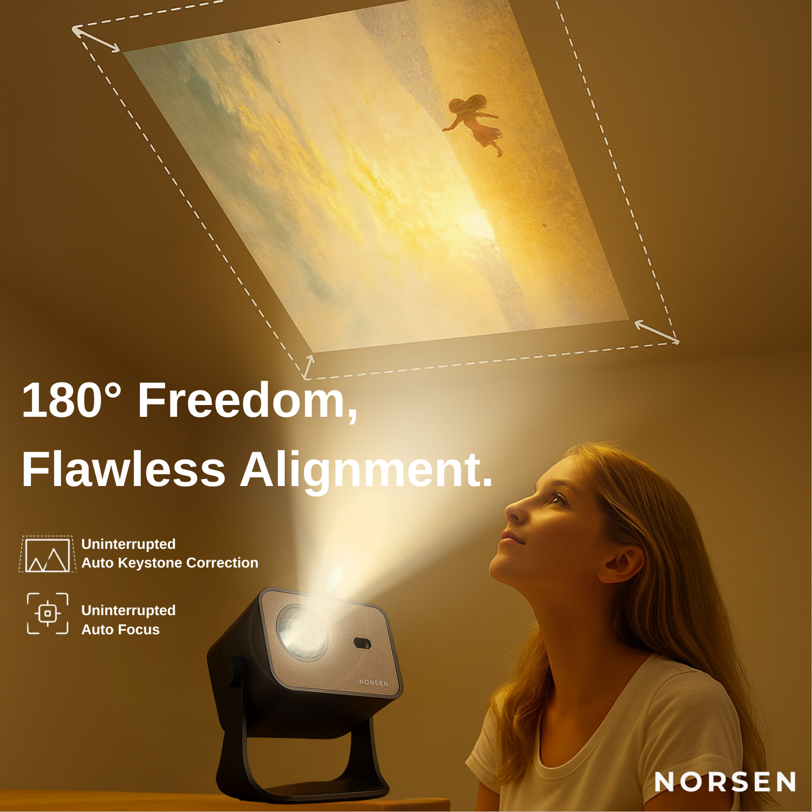 NORSEN M4 Projector 1080P FHD Portable Projector